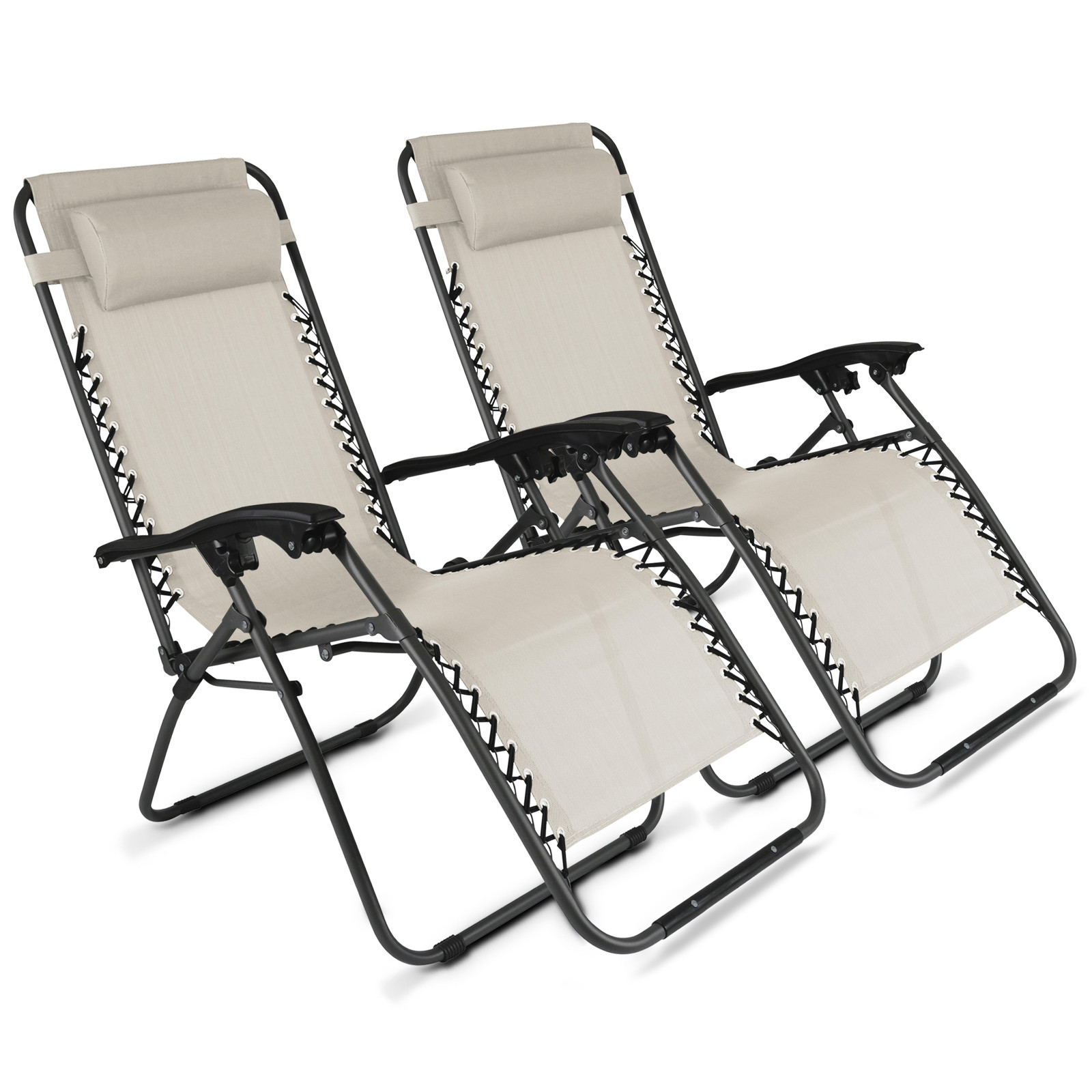 Lote de 2 sillones de relax plegable, reclinable 2 posiciones