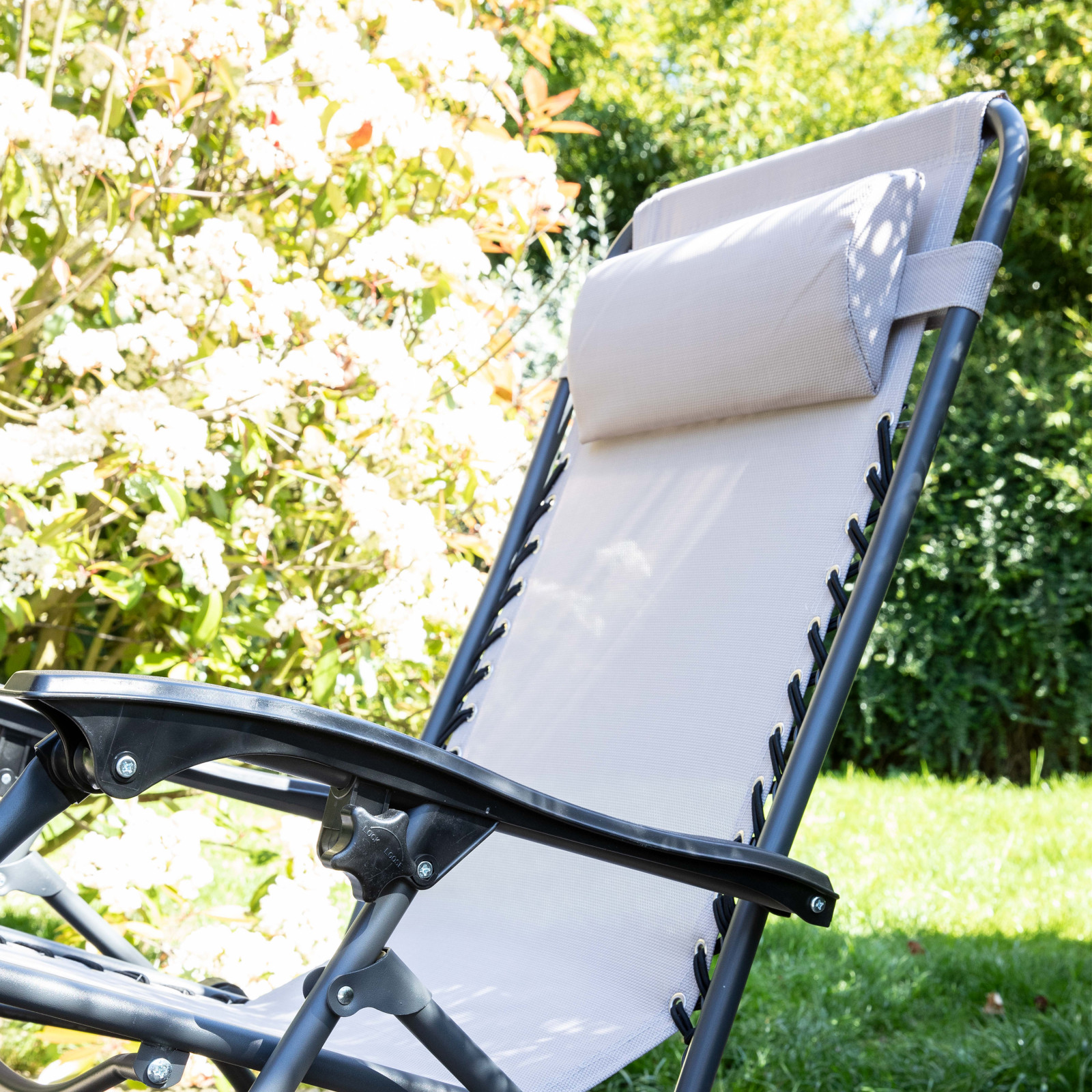 Lote de 2 sillones de relax plegable, reclinable 2 posiciones