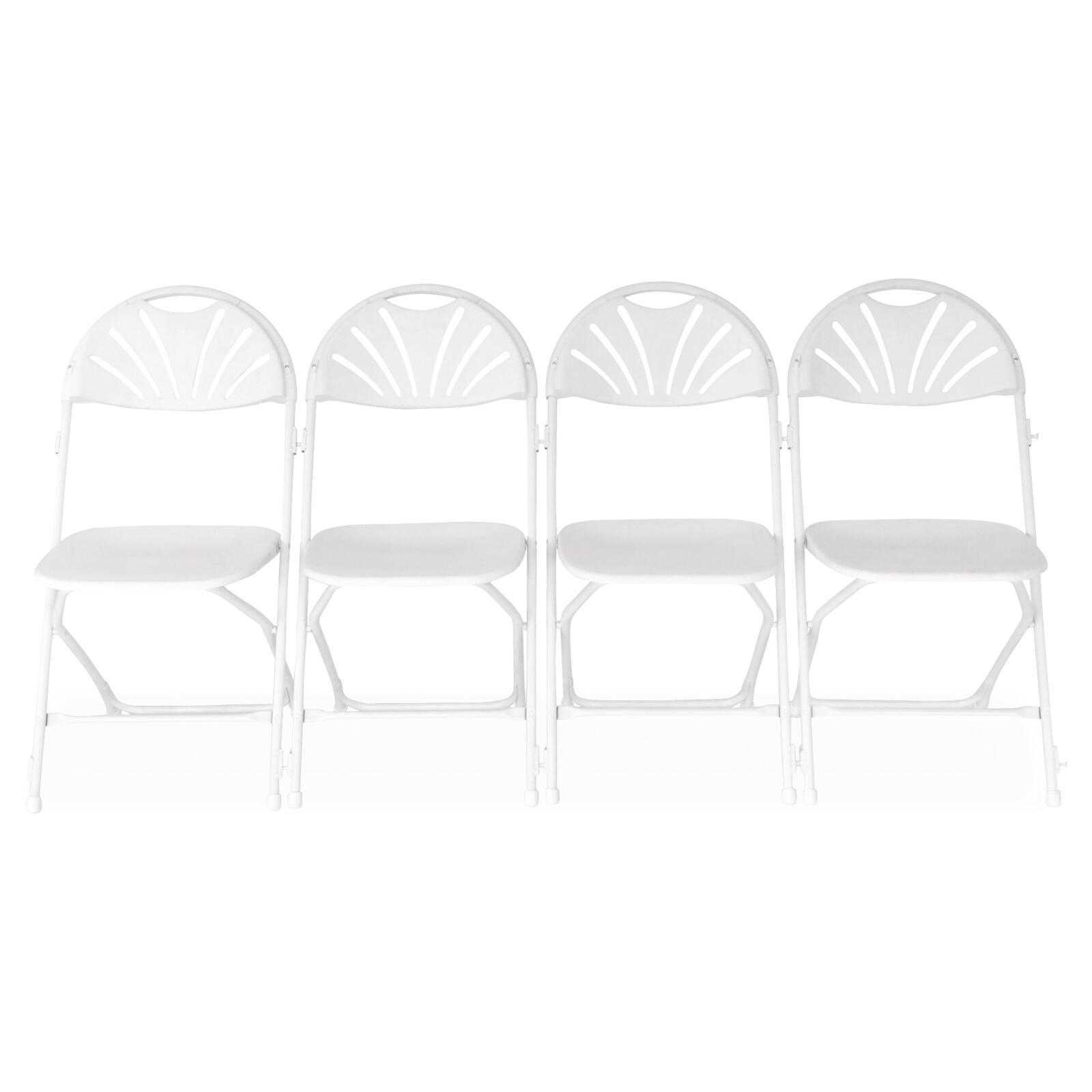 Silla plegable calada blanca de HDPE con ganchos de conexión - Lote de 10