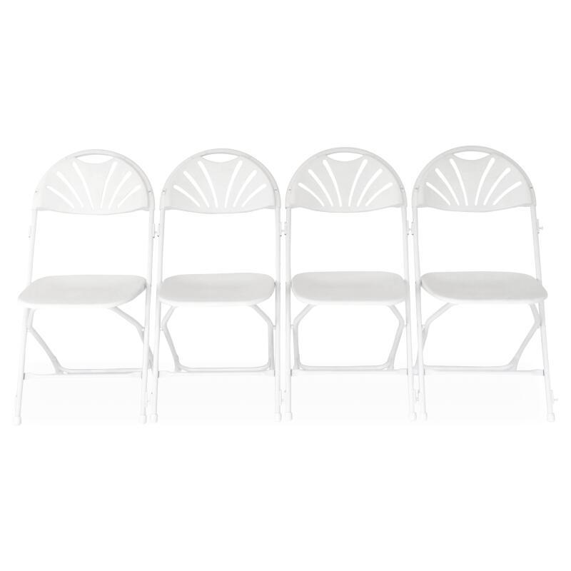 Silla plegable calada blanca de HDPE con ganchos de conexión - Lote de 10