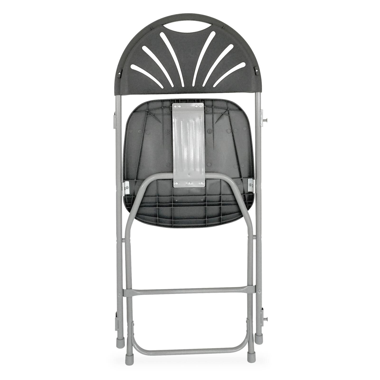 Silla plagable de recepción gris con perforación de HDPE y ganchos de conexión - Lote de 10