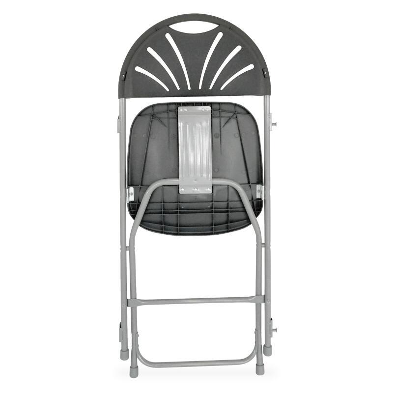 Silla plagable de recepción gris con perforación de HDPE y ganchos de conexión - Lote de 10