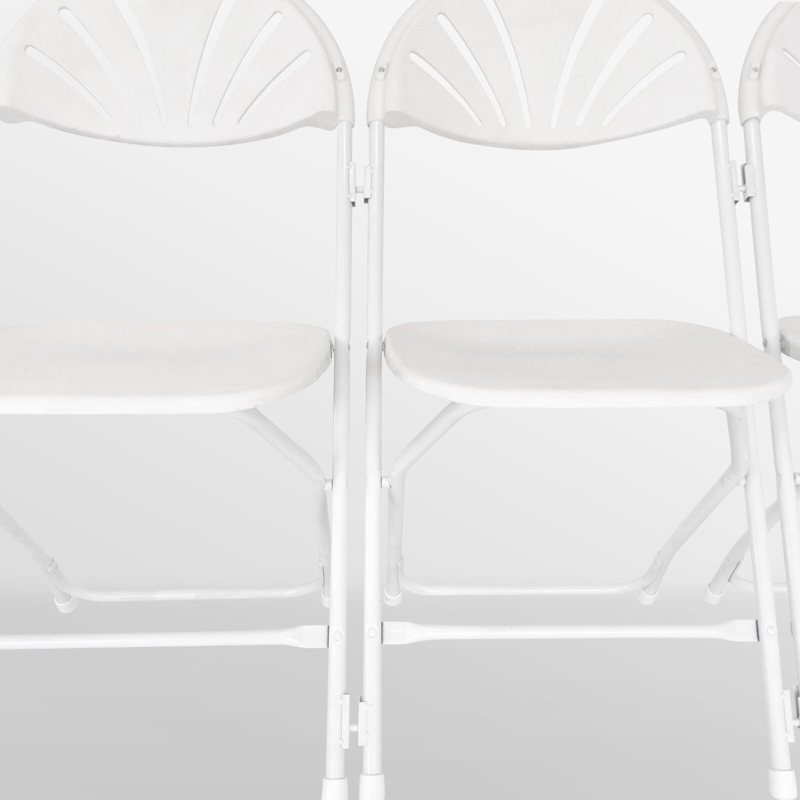 Silla plegable calada blanca de HDPE con ganchos de conexión - Lote de 10