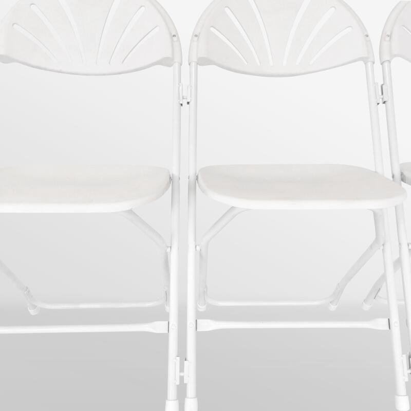 Silla plegable calada blanca de HDPE con ganchos de conexión - Lote de 10