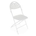 Silla plegable calada blanca de HDPE con ganchos de conexión - Lote de 10