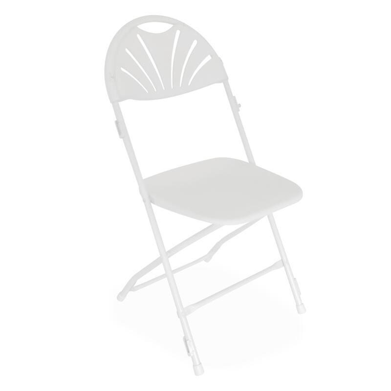 Silla plegable calada blanca de HDPE con ganchos de conexión - Lote de 10
