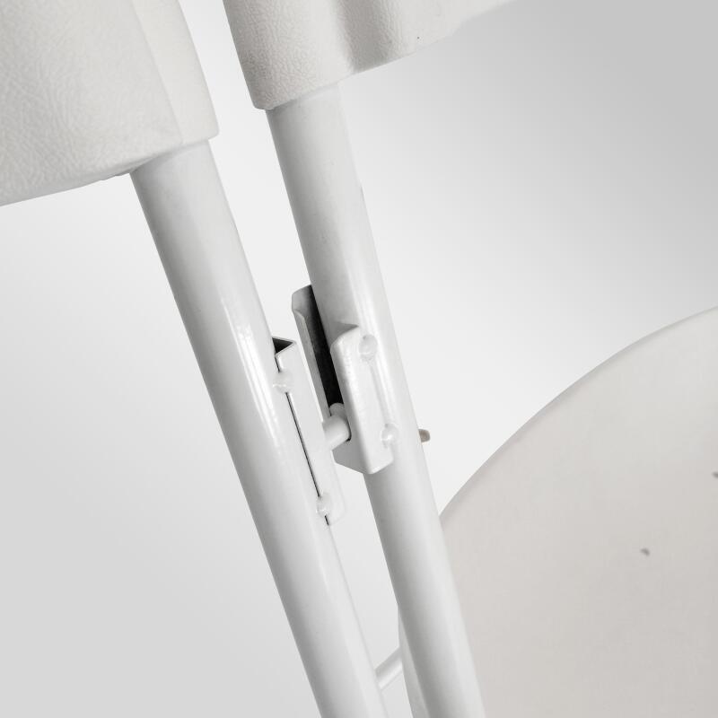 Silla plegable calada blanca de HDPE con ganchos de conexión - Lote de 10