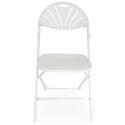 Silla plegable calada blanca de HDPE con ganchos de conexión - Lote de 10