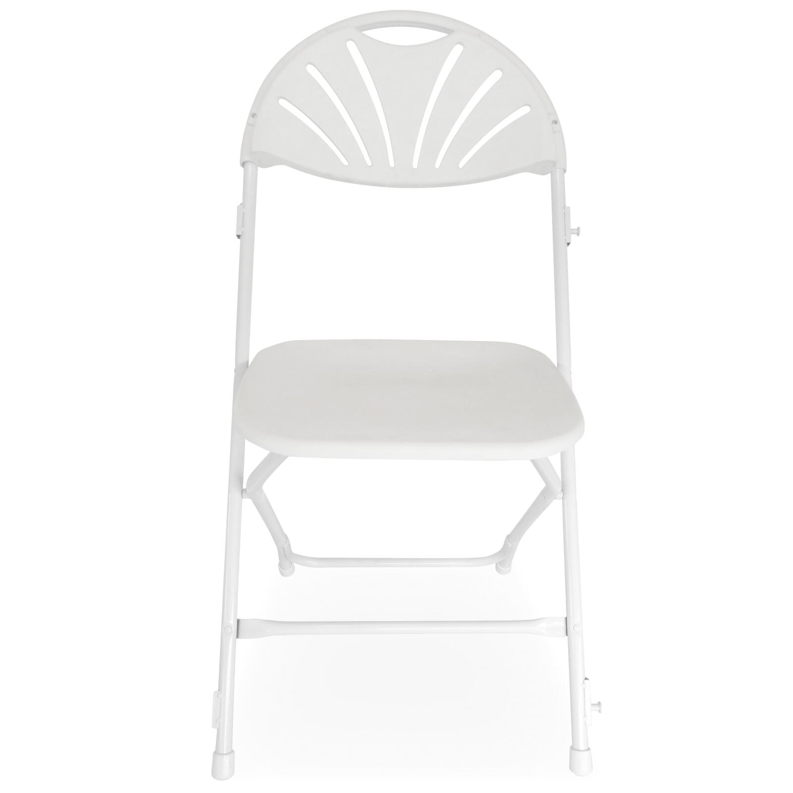 Silla plegable calada blanca de HDPE con ganchos de conexión - Lote de 10