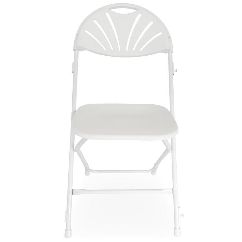 Silla plegable calada blanca de HDPE con ganchos de conexión - Lote de 10