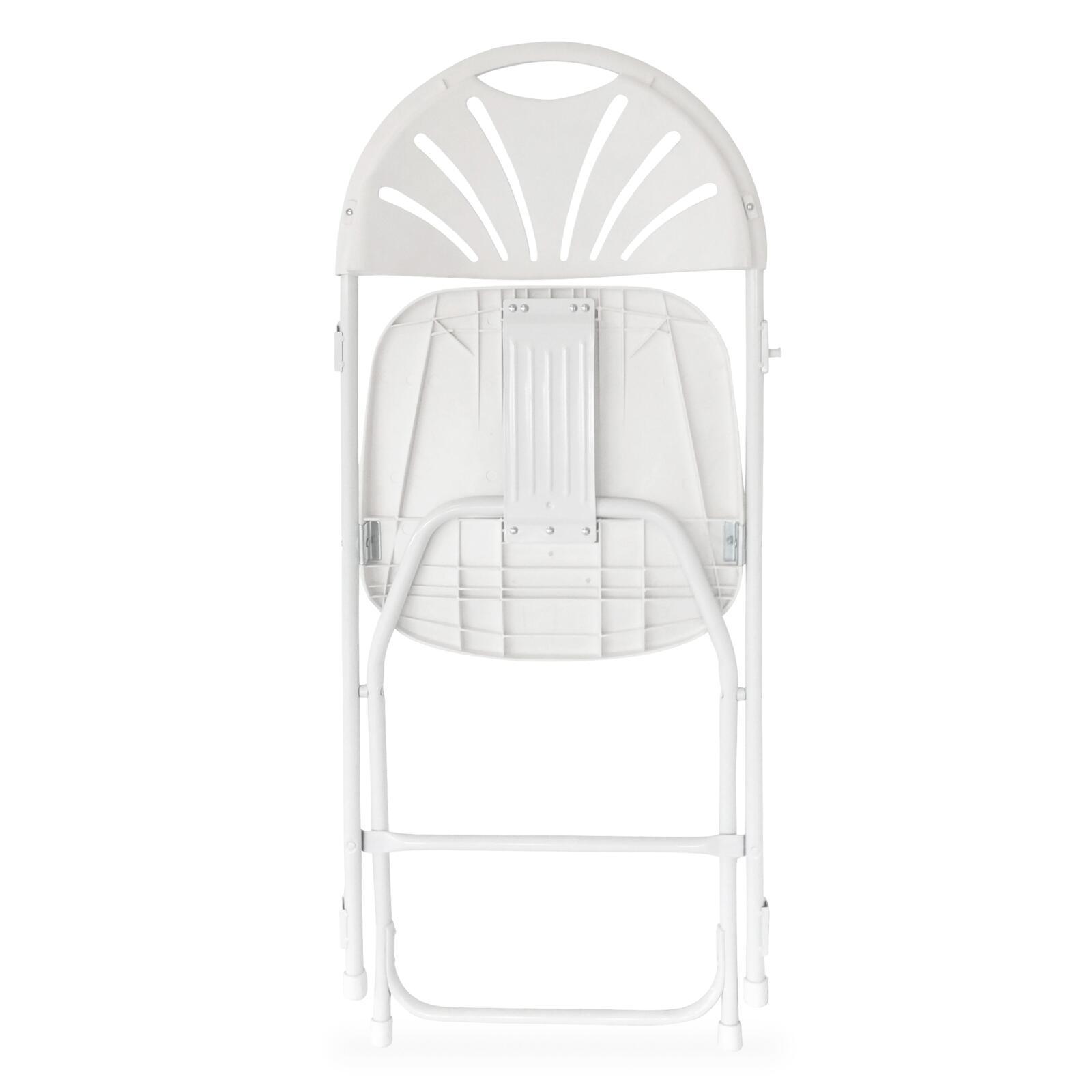 Silla plegable calada blanca de HDPE con ganchos de conexión - Lote de 10