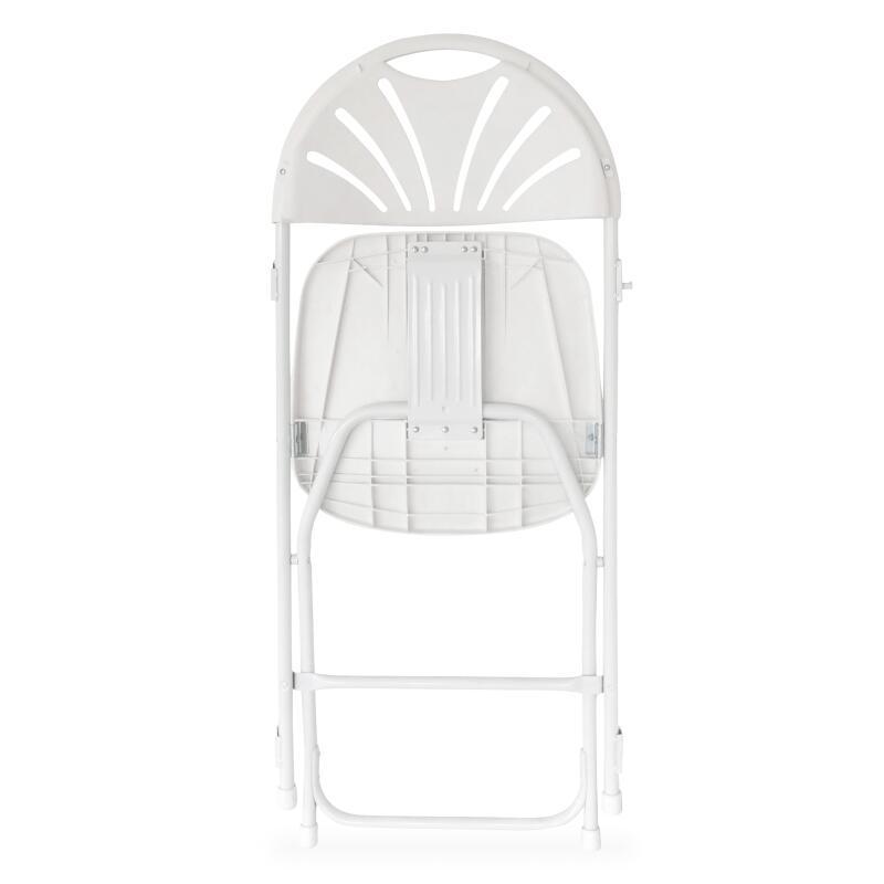Silla plegable calada blanca de HDPE con ganchos de conexión - Lote de 10