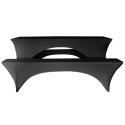 Funda de mantel para mesa y bancos plegables de madera negra - 180 cm