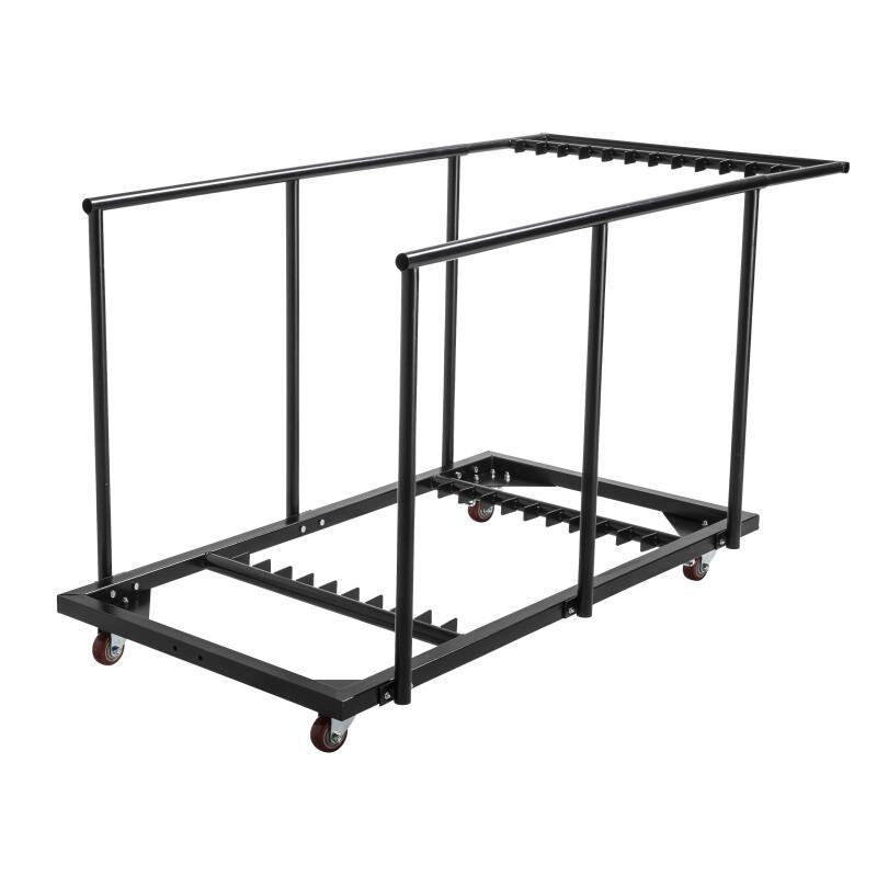 Conjunto de 18 mesas plegables de PEAD 180 cm y carro de transporte