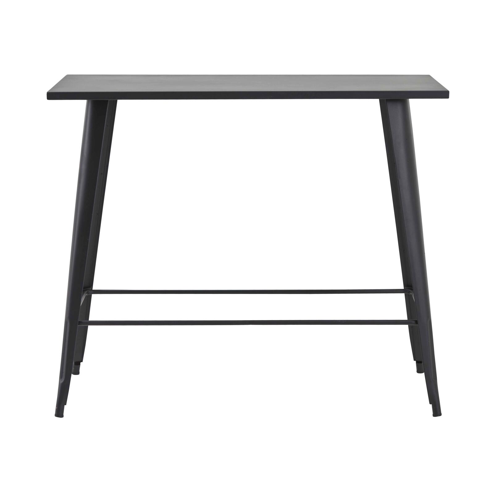 Mesa alta de jardín de metal negro mate 120 x 60 x 101 cm