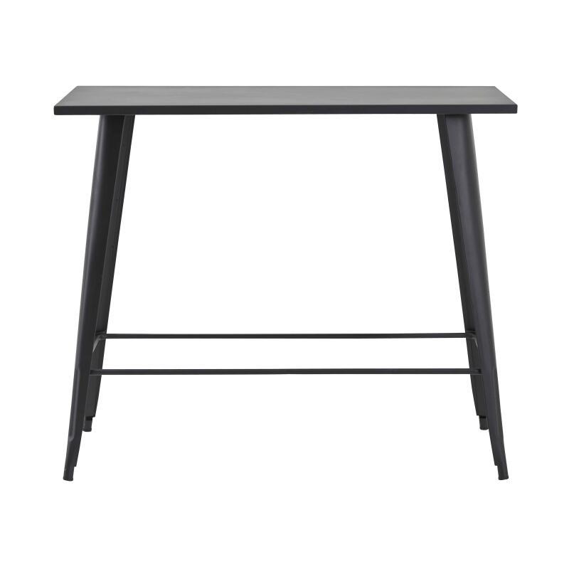 Mesa alta de jardín de metal negro mate 120 x 60 x 101 cm (4/7)