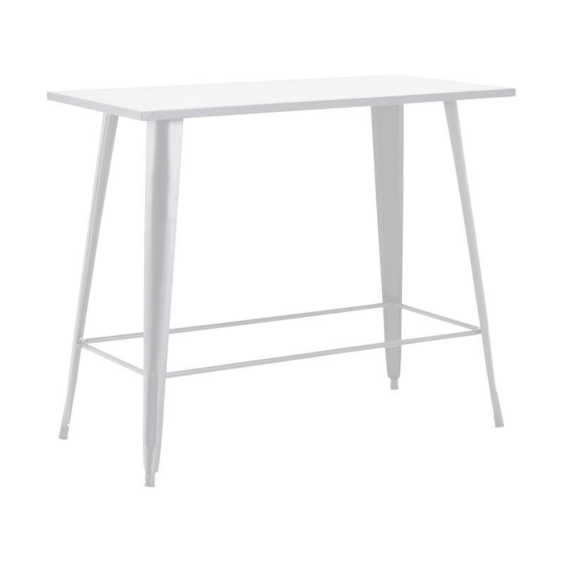 Mesa alta de jardín de metal negro mate 120 x 60 x 101 cm