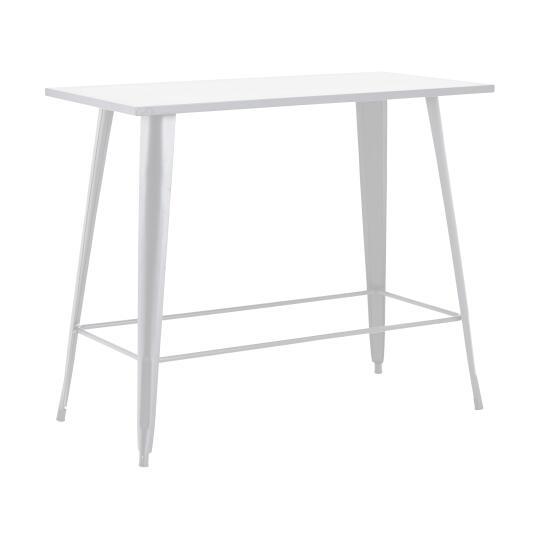 Mesa alta de metal negro mate 120 x 60 x 101 cm | Oviala