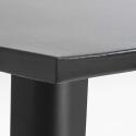 Mesa alta de jardín de metal negro mate 120 x 60 x 101 cm