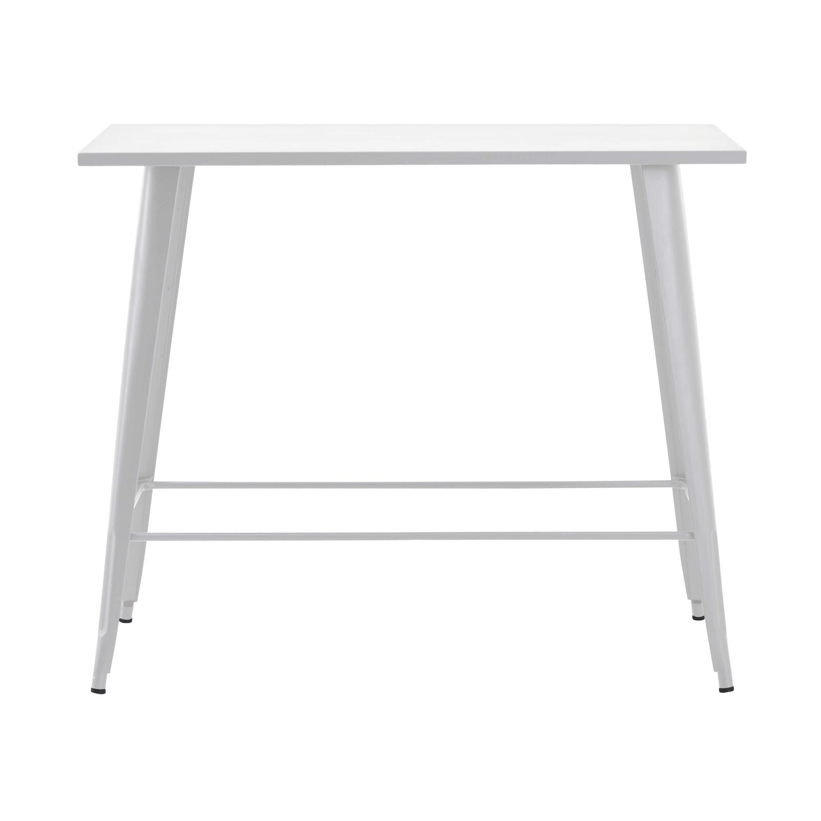 Mesa alta de jardín de metal negro mate 120 x 60 x 101 cm