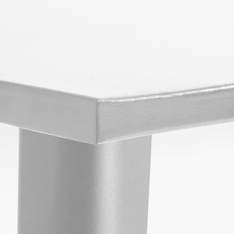 Mesa alta de jardín de metal negro mate 120 x 60 x 101 cm (3/4)