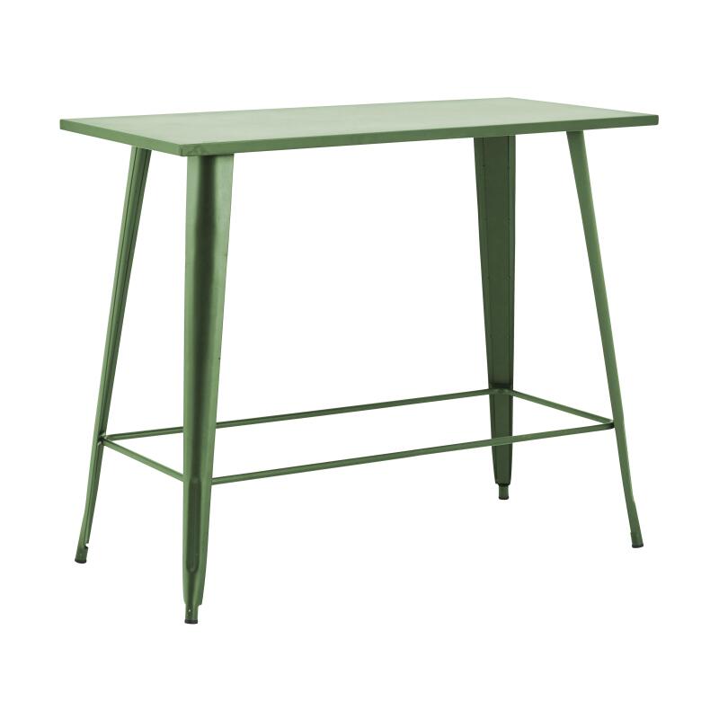 Mesa alta de jardín de metal negro mate 120 x 60 x 101 cm