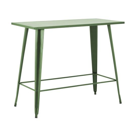 Mesa alta de jardín de metal negro mate 120 x 60 x 101 cm