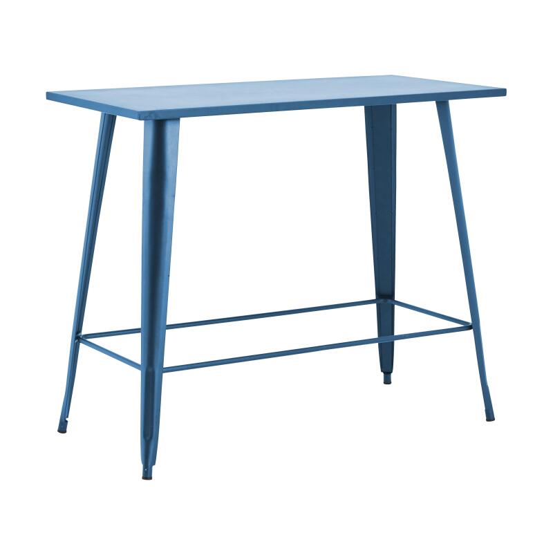 Mesa alta de jardín de metal negro mate 120 x 60 x 101 cm