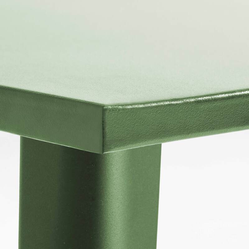 Mesa alta de jardín de metal negro mate 120 x 60 x 101 cm