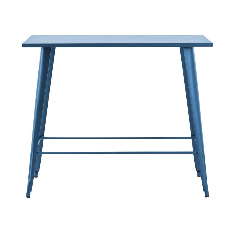 Mesa alta de jardín de metal negro mate 120 x 60 x 101 cm