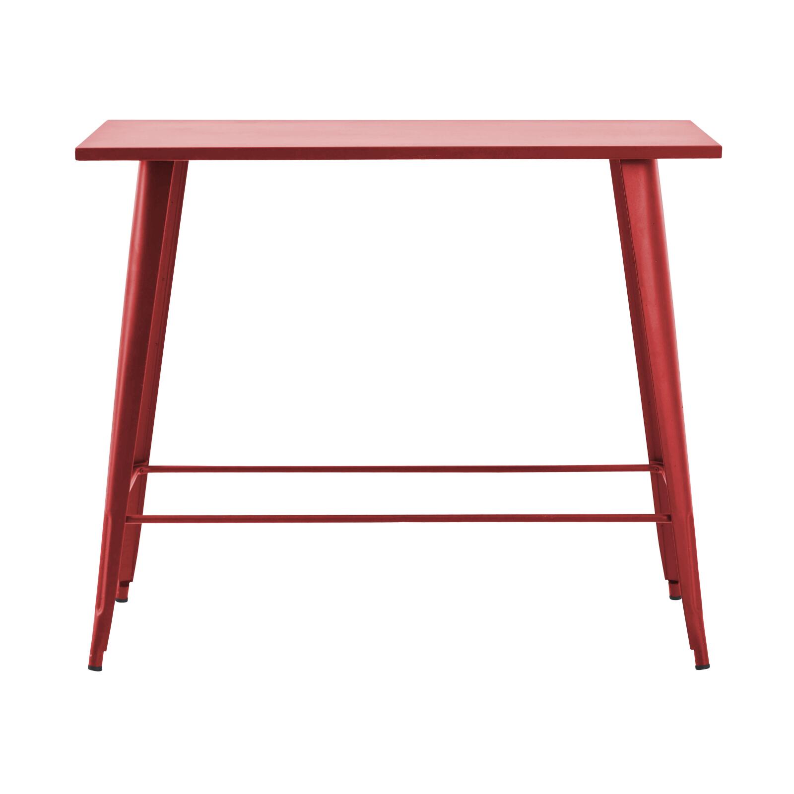 Mesa alta de jardín de metal negro mate 120 x 60 x 101 cm