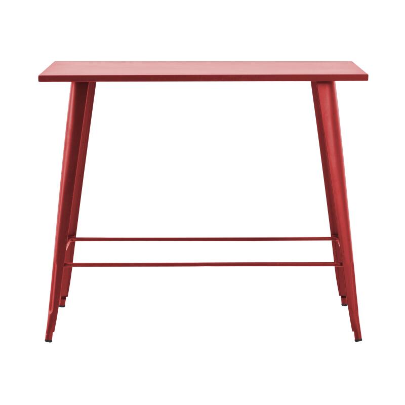 Mesa alta de jardín de metal negro mate 120 x 60 x 101 cm
