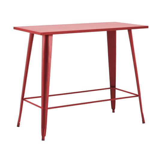 Mesa alta de metal negro mate 120 x 60 x 101 cm | Oviala