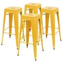 Lote de 4 taburetes de bar mate