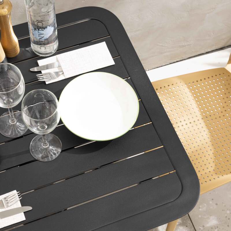 Mesa de terraza reclinable de aluminio 60x60 cm