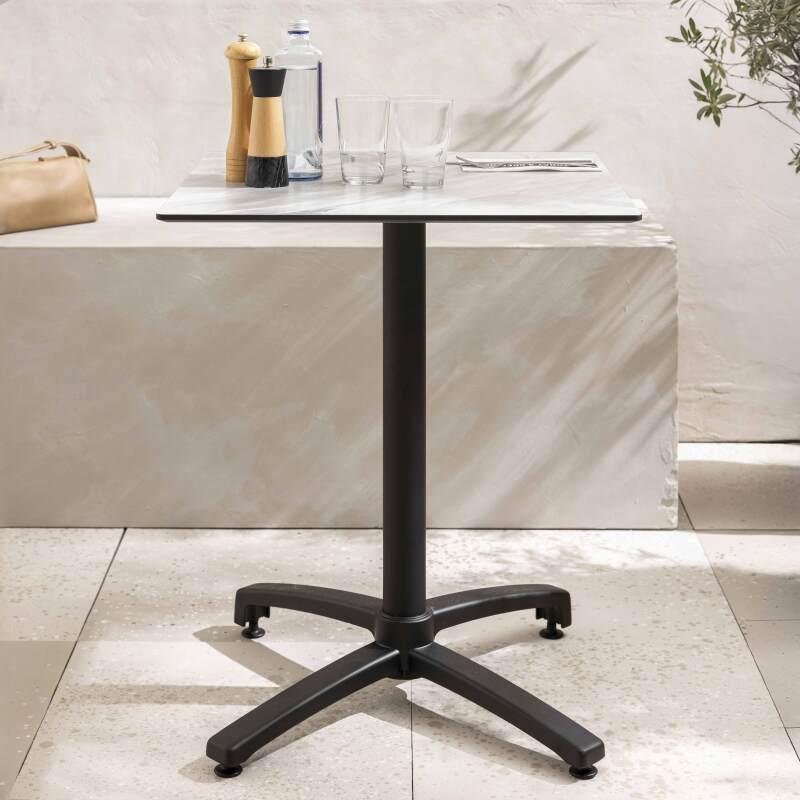Mesa de jardín cuadrada reclinable de aluminio negro y HPL 4 personas 70x70 cm - Lifestyle