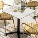 Mesa de jardín cuadrada de 70 x 70 cm inclinable en HPL