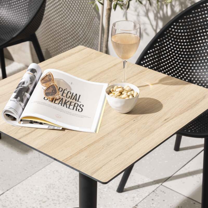 Mesa de jardín cuadrada de 60 x 60 cm inclinable en HPL (2/7)