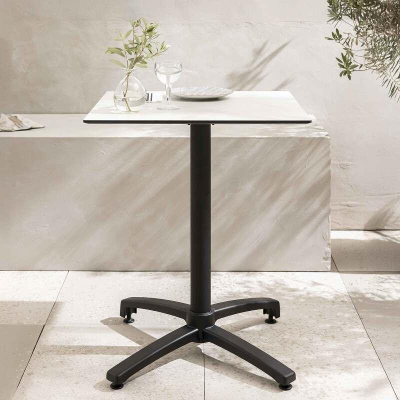 Mesa de jardín cuadrada reclinable de aluminio negro y HPL 2 a 4 personas 60x60 cm - Lifestyle