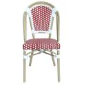 Silla de jardín estilo bistro parisino de aluminio y ratán sintético