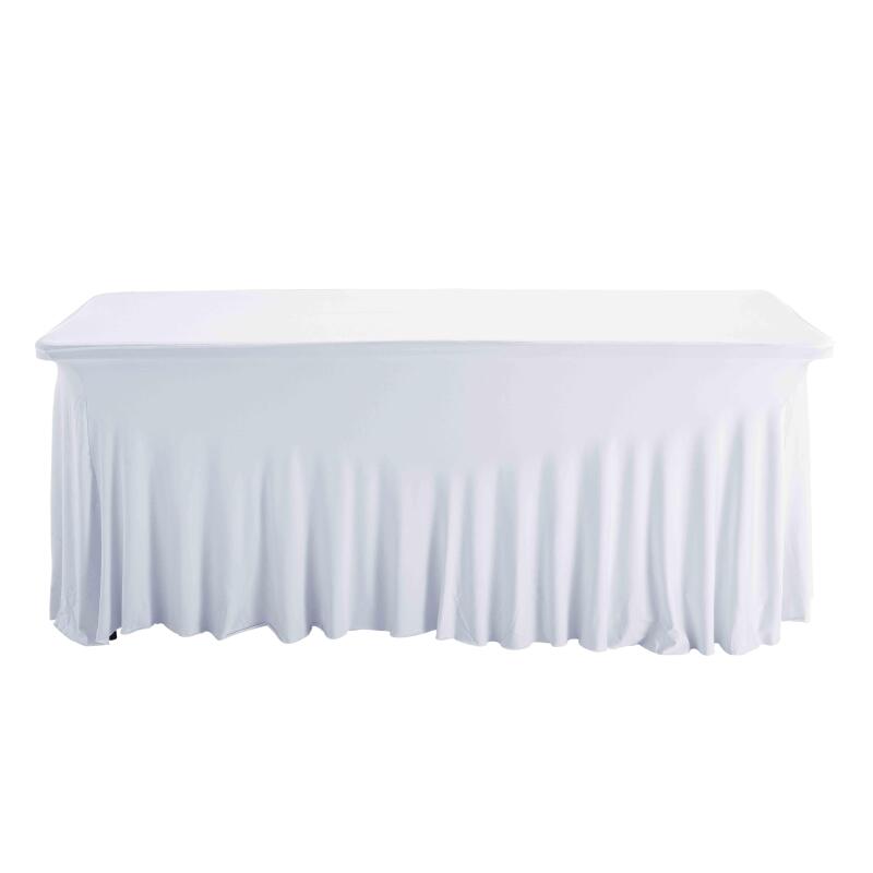 Mesa plegable HDPE 180 cm 8 plazas + mantel blanco