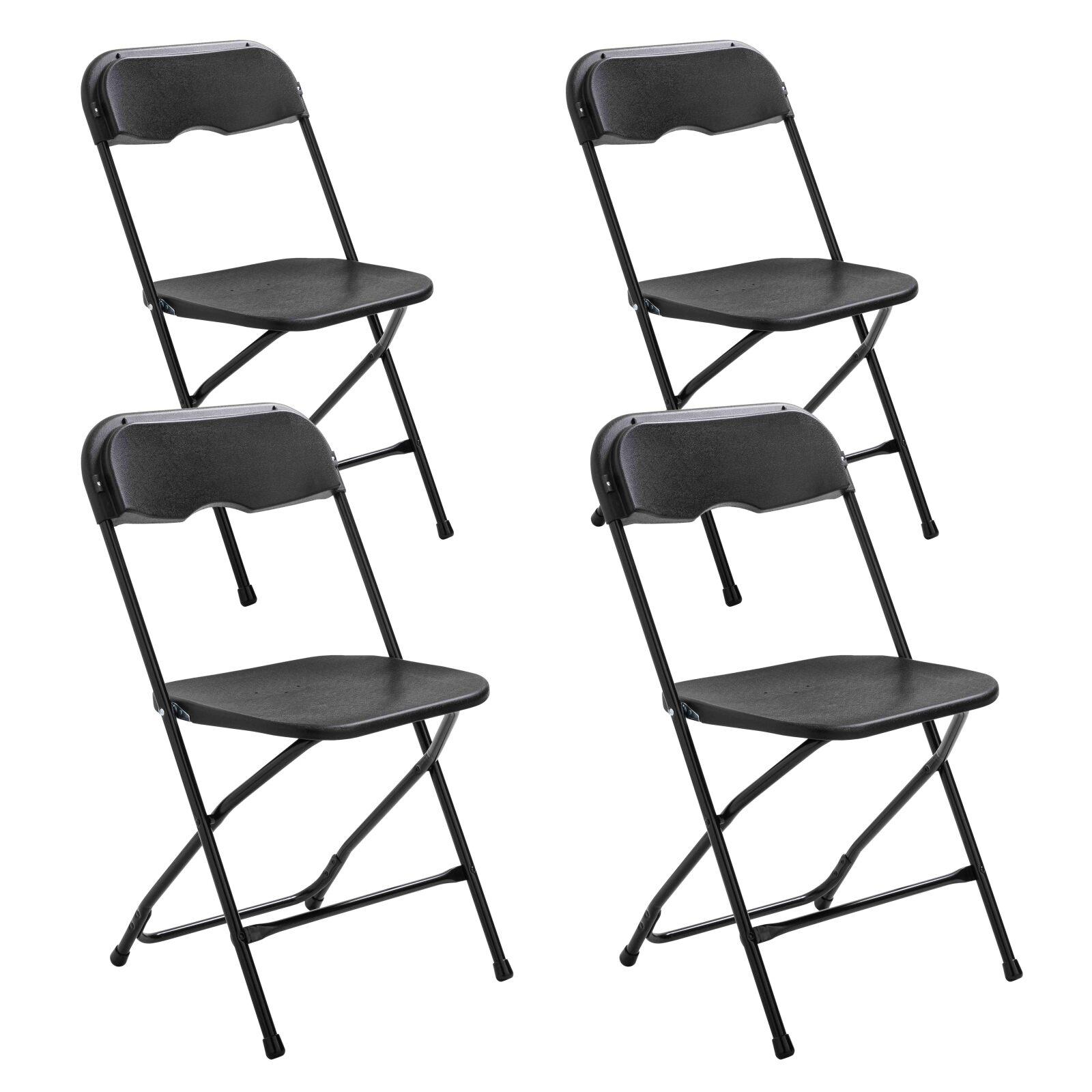 Silla plegable de recepción HDPE negra - Juego de 4 Silla plegable de recepción HDPE negra - Juego de 4