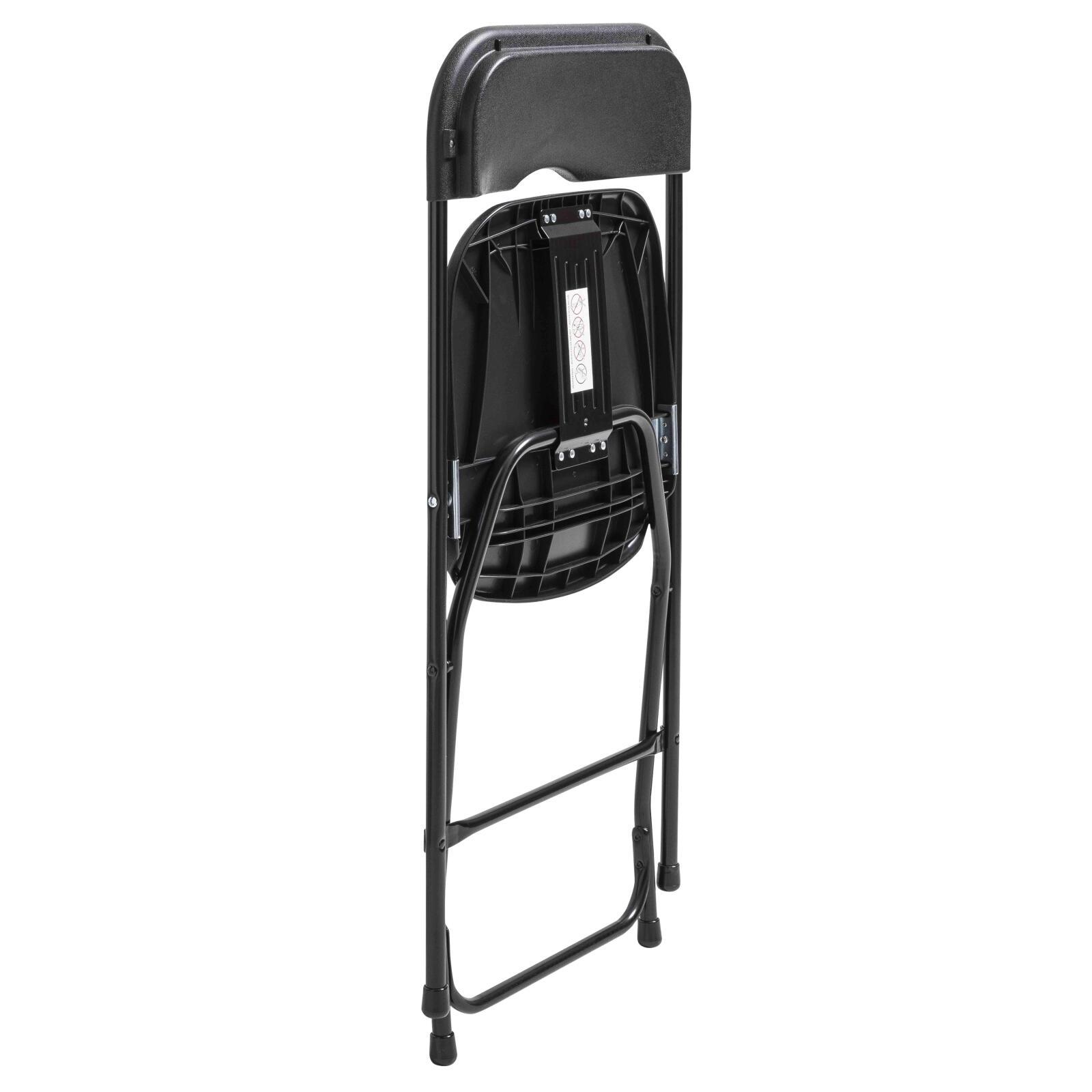 Silla plegable de recepción HDPE negra - Juego de 4