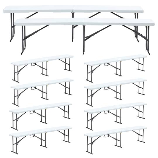 Banco plegable 180 cm - Lote de 10 | Oviala