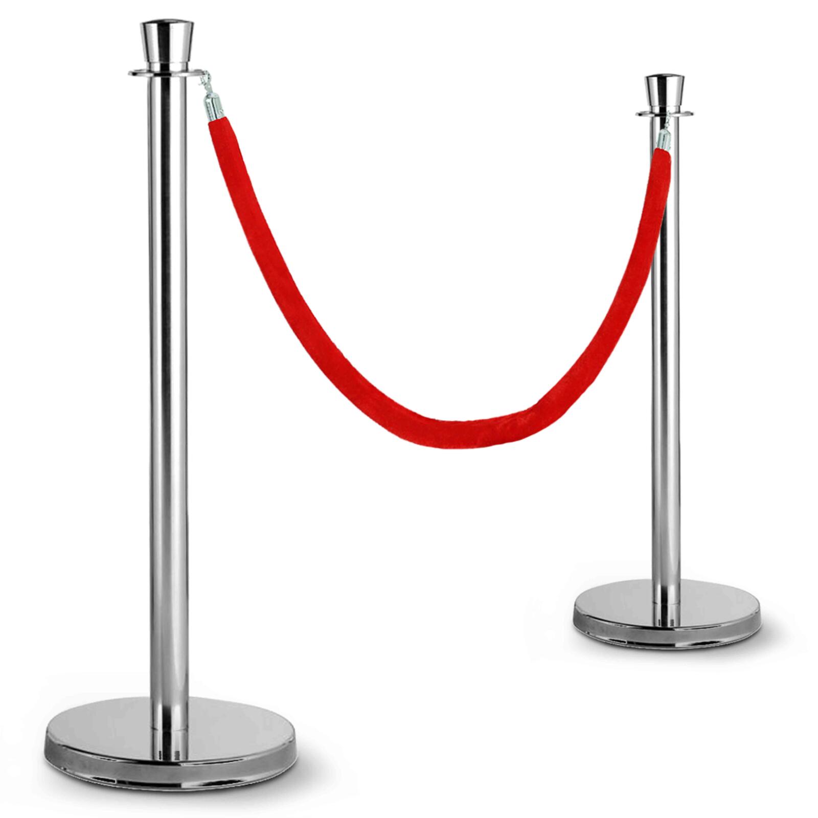 Postes guía cromados con cordón Postes guía cromados con cordón