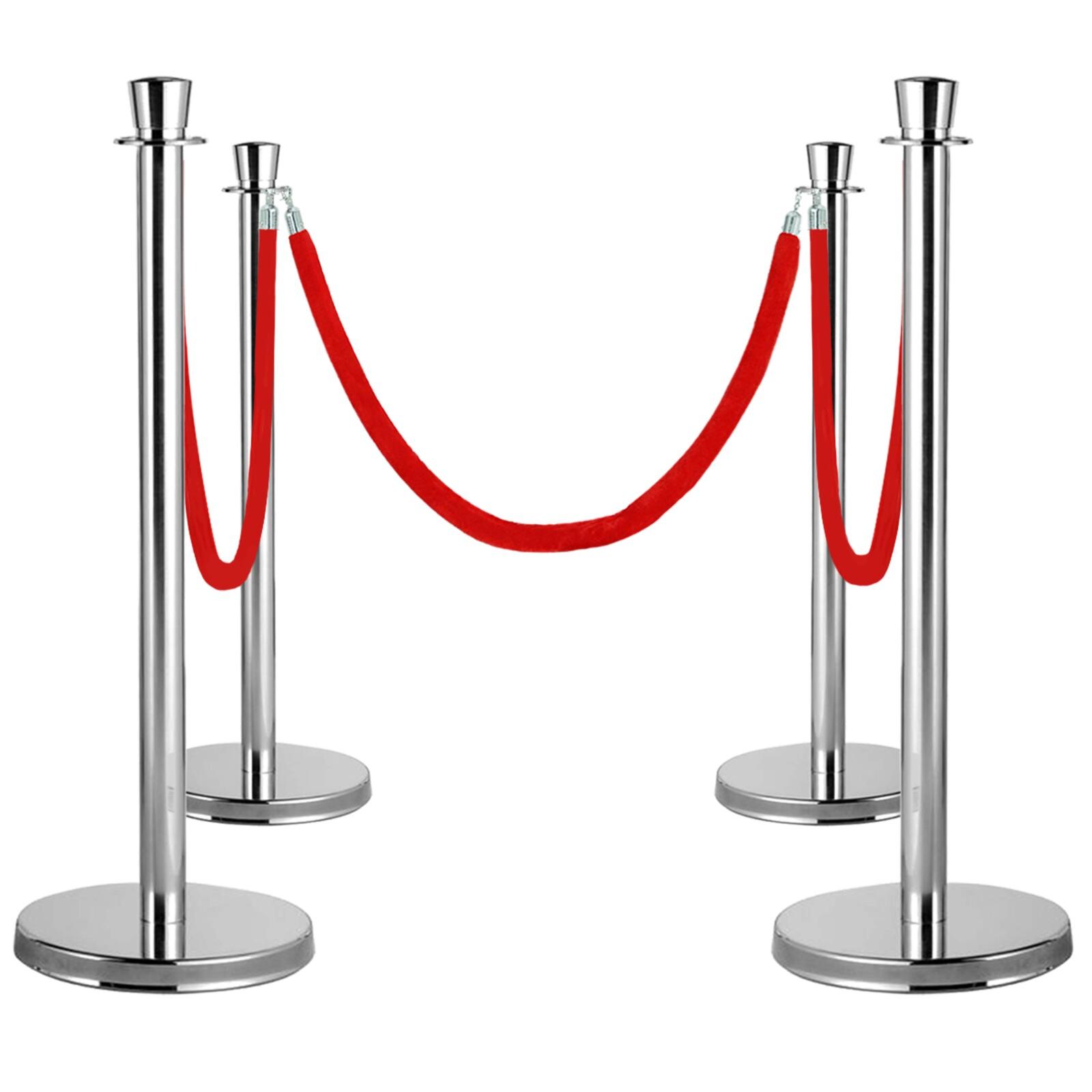 4 postes guía y cordones de terciopelo rojo 4 postes guía y cordones de terciopelo rojo