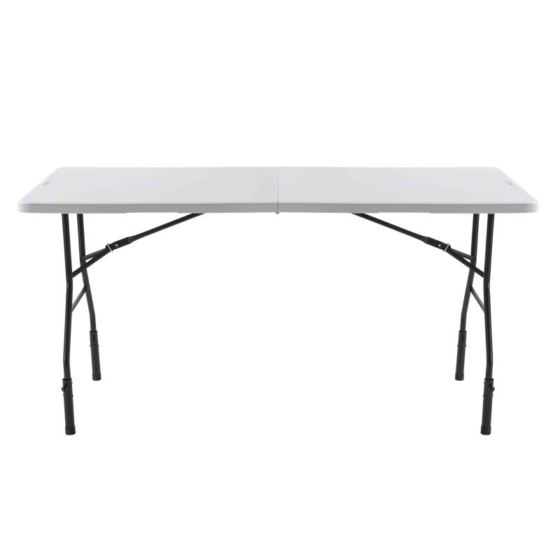 Mesa plegable blanca 180 cm con contrahuellas