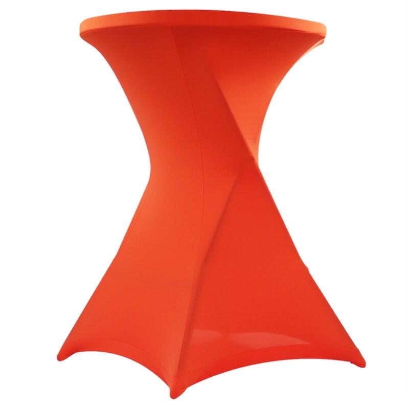 Mesa alta plegable con funda elástica naranja