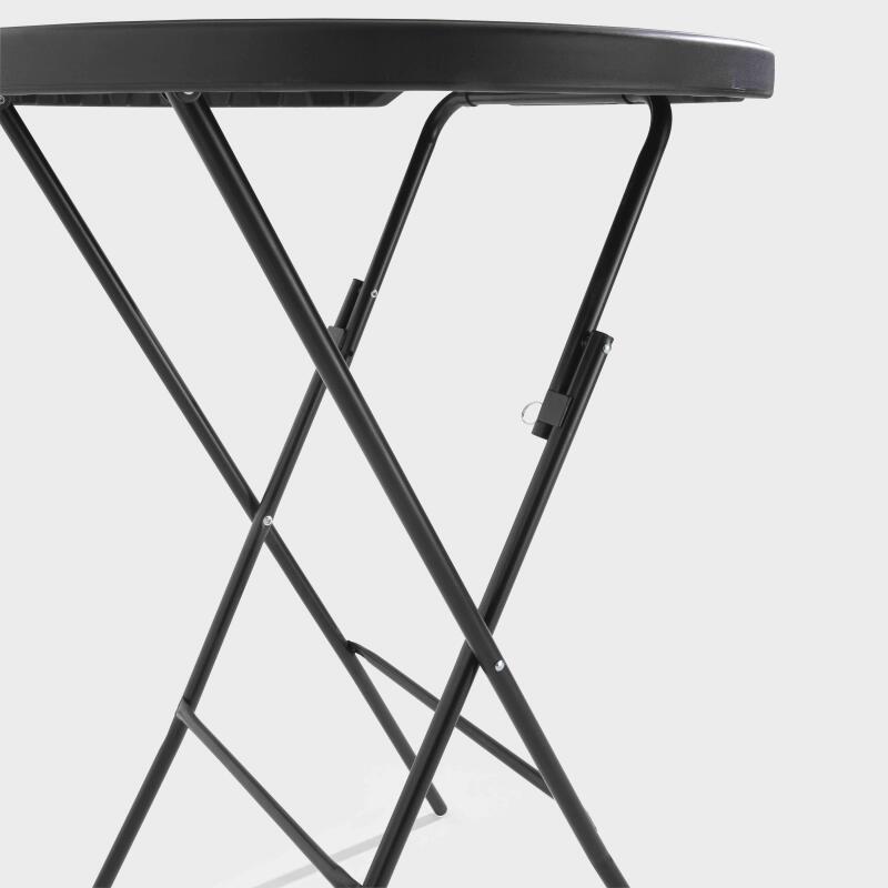 Mesa alta plegable negra 110 x 80 cm