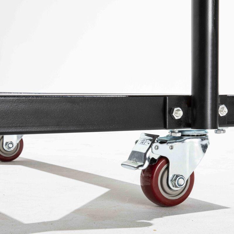 13 mesas plegables redondas de 150 cm y carro de transporte